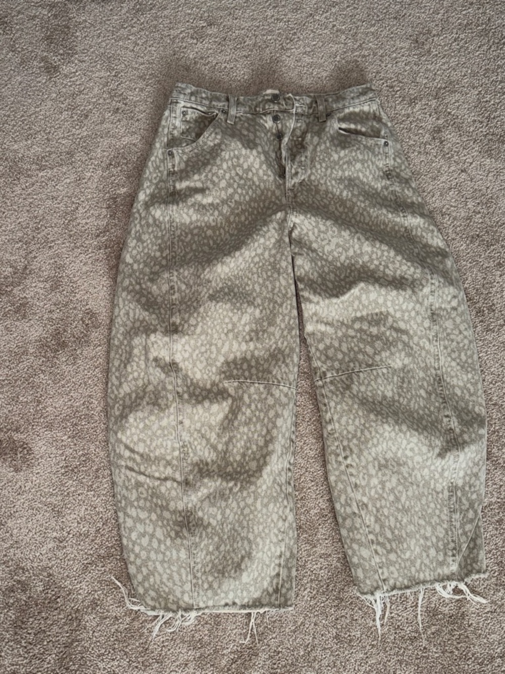 Universal Thread Olive Green Leopard-Print Kids Jeans